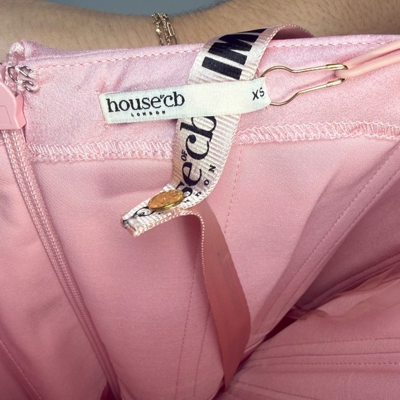 NWT House Of CB Jasmine Rose Pink Draped Strapless Corset Dress Size XS - Picture 8 of 8